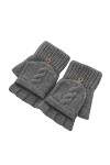 CAILIN Gants Fingerless Gants en Tricot de Velours for Garder au Chaud, Gants Clamshell Demi-Doigts for Les Femmes en Plein a