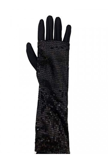 Kocca Gants femme noirs avec paillettes, taille unique