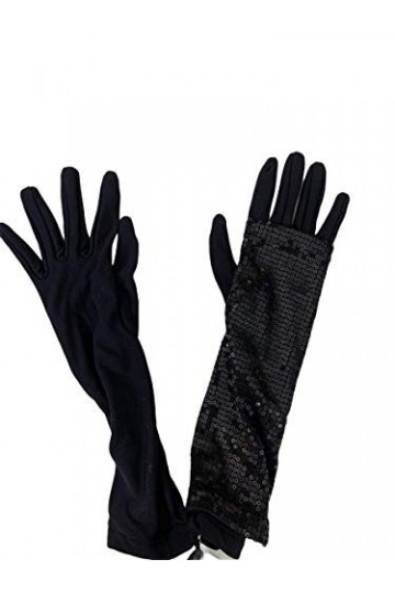 Kocca Gants femme noirs avec paillettes, taille unique