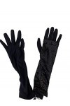 Kocca Gants femme noirs avec paillettes, taille unique