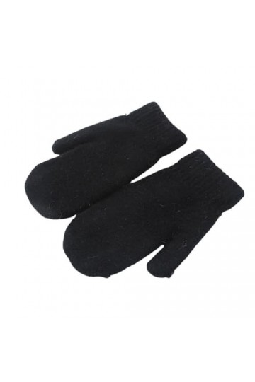 ERICAT Gants en peluche for femmes, garde au chaud, élastiques, doux, mitaines à doigts complets, hiver Color : Black, Size 