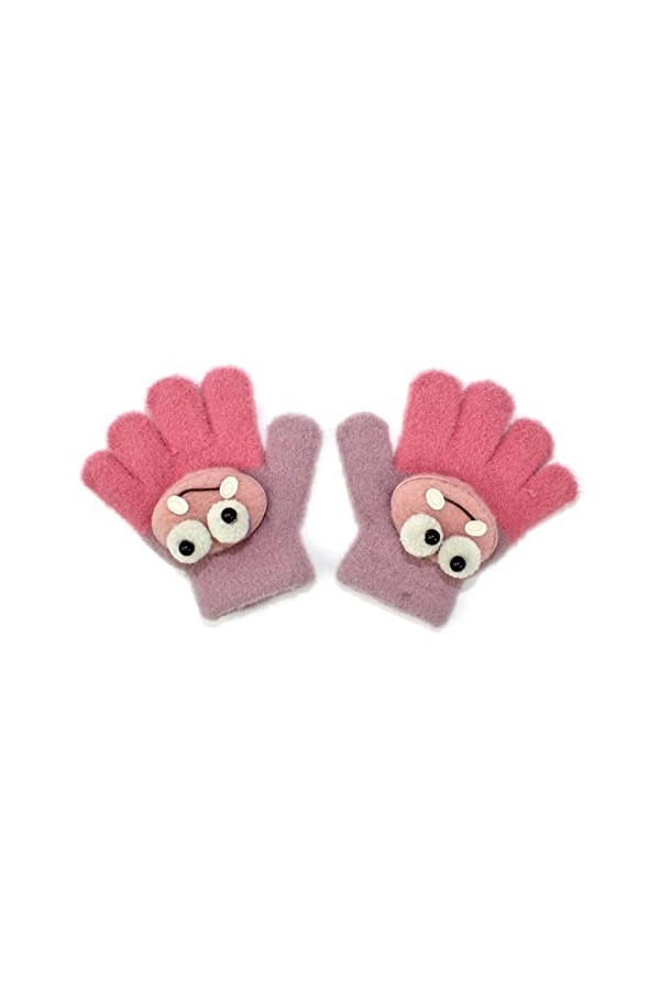 Gants et moufles Gants denfants hiver chauds gants à cinq doigts en plein air jouer douce cachemire mignon dessin animé doux