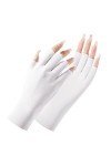Gants Femme， Été femmes gants sans doigts glace soie mince écran tactile équitation conduite demi-doigt Protection UV gants d