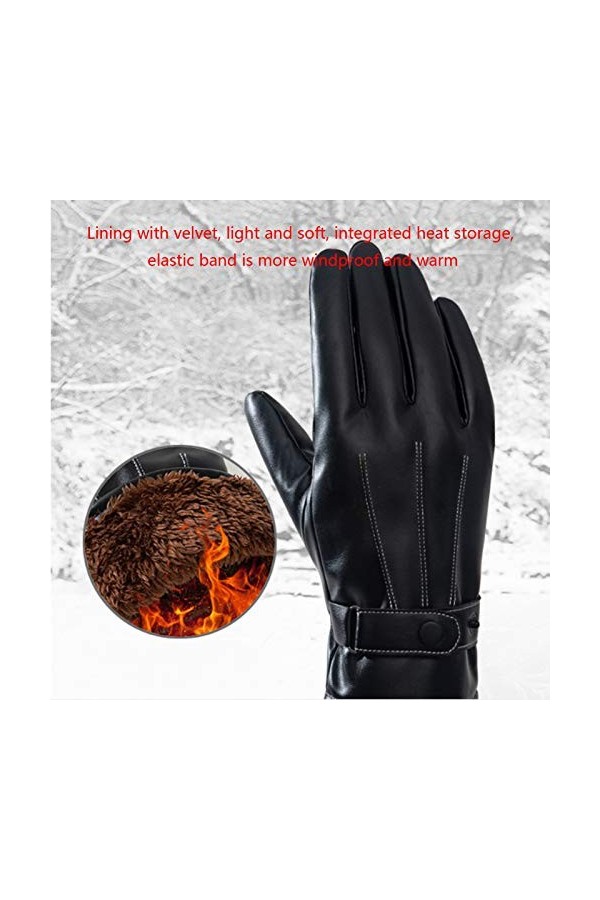 FUFU Moufles Gants dhiver, Gants À Écran Tactile, Gants Dextérieur À Coupe-Vent Antidérapants, avec Doublure Chaude Douce