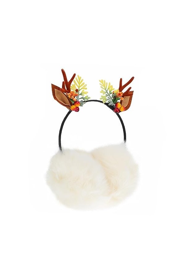 FRCOLOR 1Pc Antler Earmuff Bandeau De Noël Cache-Oreilles Halloween Bois Bandeau De Noël Cerf Cache-Oreilles Animaux Bandeaux