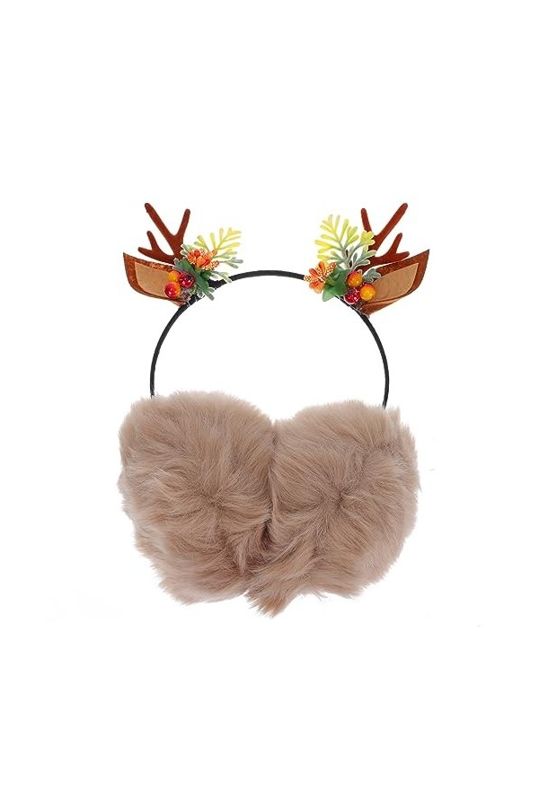 FRCOLOR 1Pc Antler Earmuff Bandeau De Noël Cache-Oreilles Halloween Bois Bandeau De Noël Cerf Cache-Oreilles Animaux Bandeaux