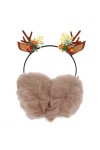 FRCOLOR 1Pc Antler Earmuff Bandeau De Noël Cache-Oreilles Halloween Bois Bandeau De Noël Cerf Cache-Oreilles Animaux Bandeaux