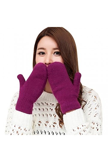 Cozylkx Moufles Doux Doigts Complets, Hiver Chaud Tous Les Doigts Moufles Doux en Tricot De Laine Peluche Double Couche pour 