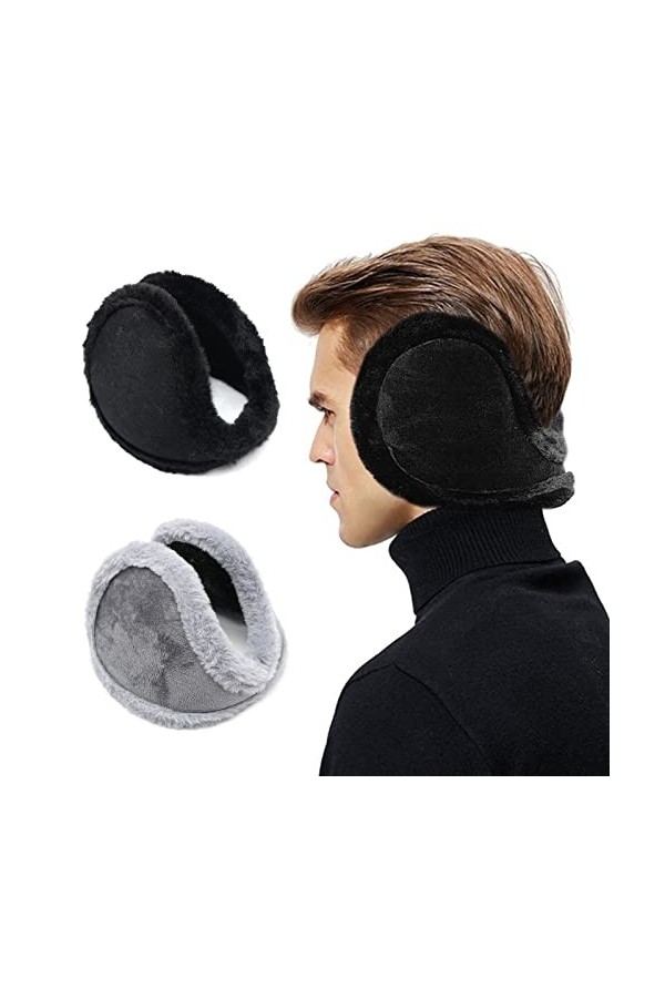 CHENKEE Chaud Cache-oreilles, 2 PCS Hiver Bandeau Cache-OreillesTissu Chaleureux Confortable Molletonné Earwarmer Oreille Ext