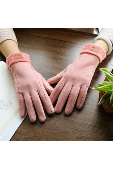 Jjshueryg Gants Hiver Plus Velours Écran Tactile Mignon Étudiant Gants Chauds en Daim, Femmes Automne Et Hiver Vélo Épaissie 