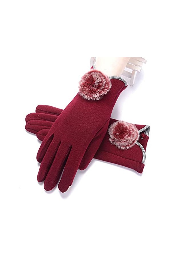 UKKO Gants Dames Femme Automne Velvet Velvet Cachemire Full Feuil Dentelle Gants De Dentelle Femmes Coton Touch Screen Gants