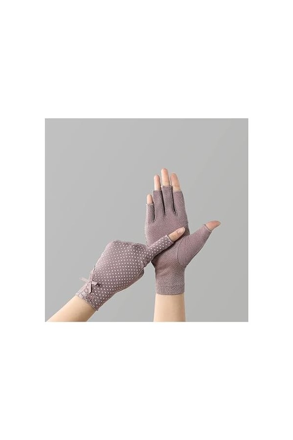 Gants dhiver Dames été Mince sans Doigts Demi-Doigt équitation Conduite antidérapant écran Tactile Anti-Ultraviolet crème So