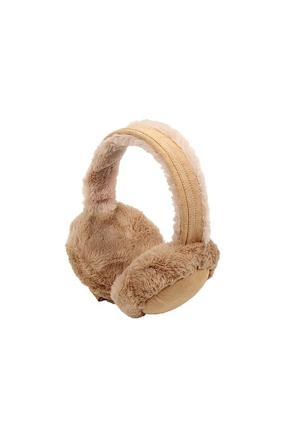 Ruiqas Cache-oreilles pour femme - Cache-oreilles en fourrure chaude, camel, moyen