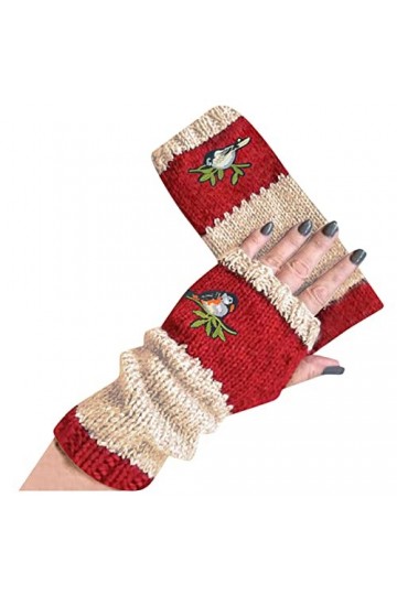 wrtgerht Gants Mitaines Hommes Hiver Chaud Petits Gants Faits à la Main Crochet Fleur Main Gants Mitaines for Femmes Temps Fr