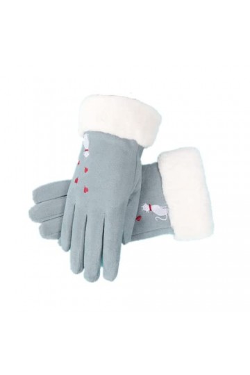 Femme Gants Écran Tactile En Daim Et Gants Chauds Épais En Velours Sports De Plein Air Cyclisme Conduite Automne Et Hiver Ble