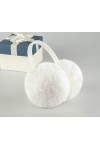 JIHUOO Hiver Fausse Fourrure Cache-Oreilles Chauffe-Oreille Protège Oreilles pour Femme Blanc