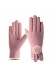 Gants Chauds Pour Femme Gants Femmes Hiver Plus Velours Épais Gants Chauds Conduite Écran Tactile Gants De Cyclisme Rose Tail