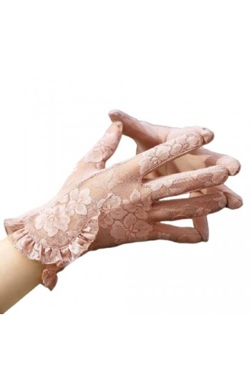 Reocahoo Gants Mariée Gants à écran Tactile en Dentelle à la Mode, Dames de crème Solaire dété conduisant des Gants en Feuil