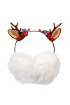 ABOOFAN Cache-Oreilles de Noël Bois de Wapiti Cache-Oreilles Hiver Mignon Renne Écouteurs Oreille Couvre Rennes en Peluche Ba