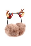 ABOOFAN Cache-Oreilles de Noël Bois de Wapiti Cache-Oreilles Hiver Mignon Renne Écouteurs Oreille Couvre Rennes en Peluche Ba