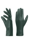 Harssidanzar Gants en cuir pour femmes, Winter Warm Fleece Doublure Touchscreen Vintage Finish GL018EU,Rouge,taille S