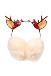 ABOOFAN Cache-Oreilles de Noël Bois de Wapiti Cache-Oreilles Hiver Mignon Renne Écouteurs Oreille Couvre Rennes en Peluche Ba