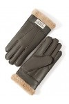 YISEVEN Hiver Femmes Gants en Cuir Peau de Mouton Moelleux Poignet en Sherpa Fourrure de Laine Doublé Chauffé Pour lHiver Co