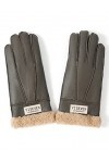 YISEVEN Hiver Femmes Gants en Cuir Peau de Mouton Moelleux Poignet en Sherpa Fourrure de Laine Doublé Chauffé Pour lHiver Co