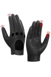 Harssidanzar Gants de conduite en cuir dété pour dames Gants de conduite en peau dagneau GL009EUA,Noir,Taille M
