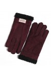 YISEVEN Hiver Femmes Gants en Cuir Peau de Mouton Moelleux Poignet en Sherpa Fourrure de Laine Doublé Chauffé Pour lHiver Co