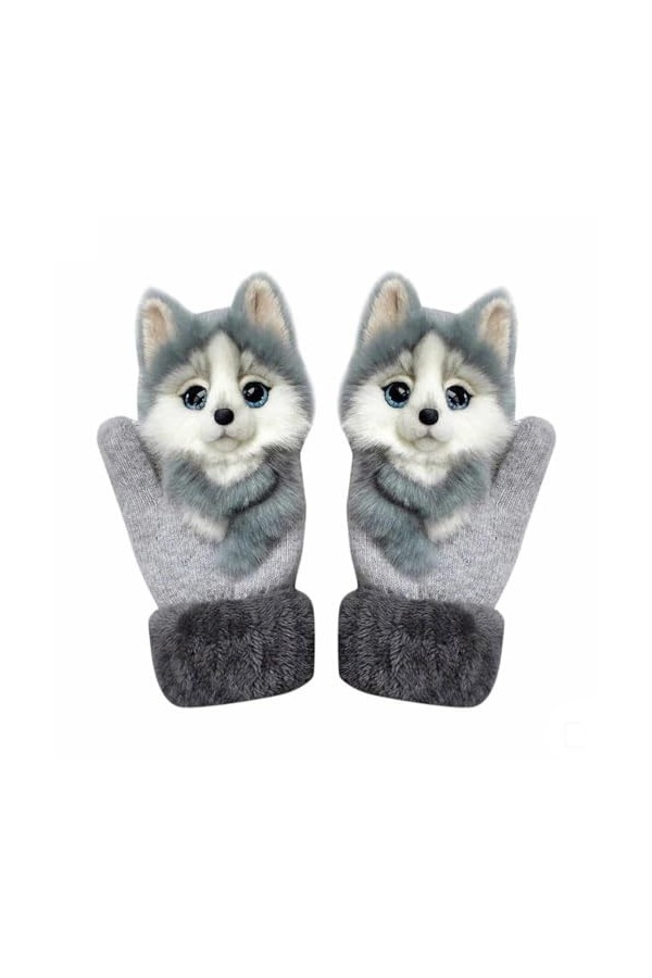 SONAXO Gants Animaux Hiver, Moufles en Forme danimal Mignon, Mitaines Doublure Chaudes dhiver, Cadeau dhiver Children,B 