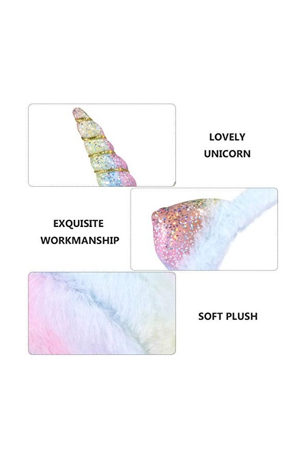 BESPORTBLE Cache-Oreilles Pliable Licorne Fausse Fourrure Cache-Oreille Dessin Animé en Peluche Hiver Oreille Couverture Band