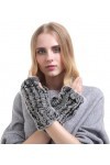 FLYIFE Unisexe Adulte Moufles Femmes Gants dhiver Simple Tricot Chaud sans Doigts Glamorous Réchauffement Main/Gris/M