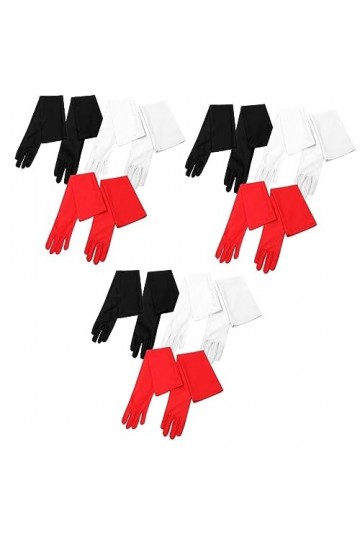 minkissy Lot de 9 paires de gants longs pour mariée - Gants de protection solaire pour femme - Gants dopéra en satin pour fe