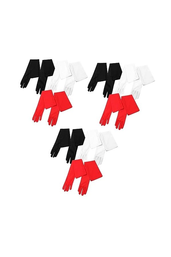 minkissy Lot de 9 paires de gants longs pour mariée - Gants de protection solaire pour femme - Gants dopéra en satin pour fe