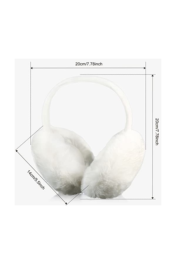 KINBOM Cache Oreilles Hiver, Mignon Fausse Fourrure Cache Oreilles Chauds Pliables Cache Oreille Fourrure pour Temps Froid Ex