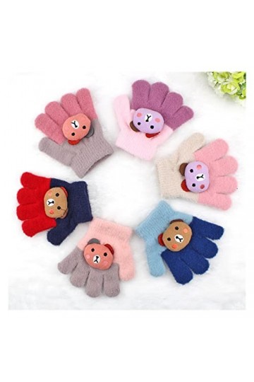 Gants et moufles Gants denfants hiver chauds gants à cinq doigts en plein air jouer douce cachemire mignon dessin animé doux