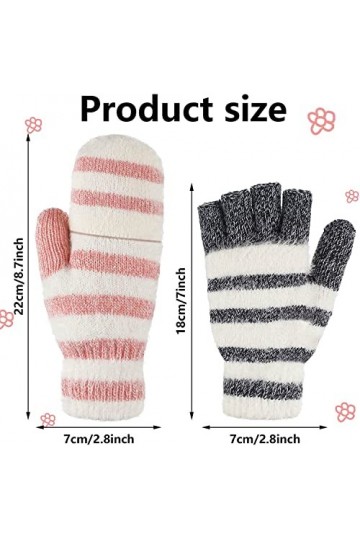 2 Paires De Mitaines Tricotées En Laine Chaude Dhiver Gants Sans Doigts Gants Dhiver Convertibles Pour Femmes Et Hommes A,