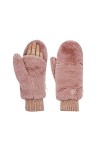 Mitaines De Couverture En Fourrure Dhiver Pour Femmes, Gants Chauds Et Doux Pour Les Sports De Plein Air Rose,One Size 