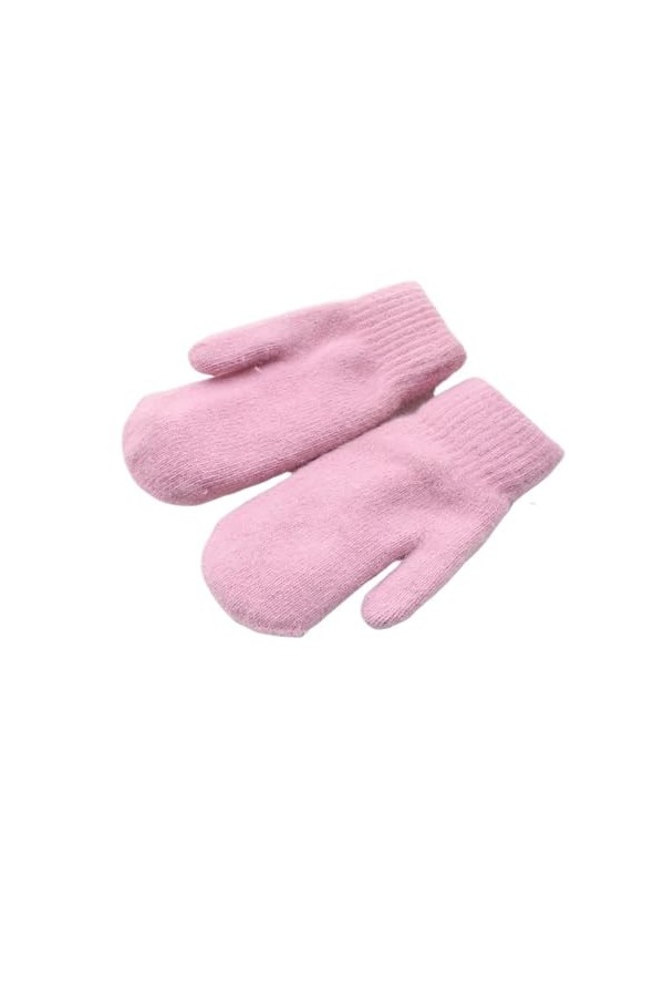 ERICAT Gants en peluche for femmes, garde au chaud, élastiques, doux, mitaines à doigts complets, hiver Color : Pink, Size :