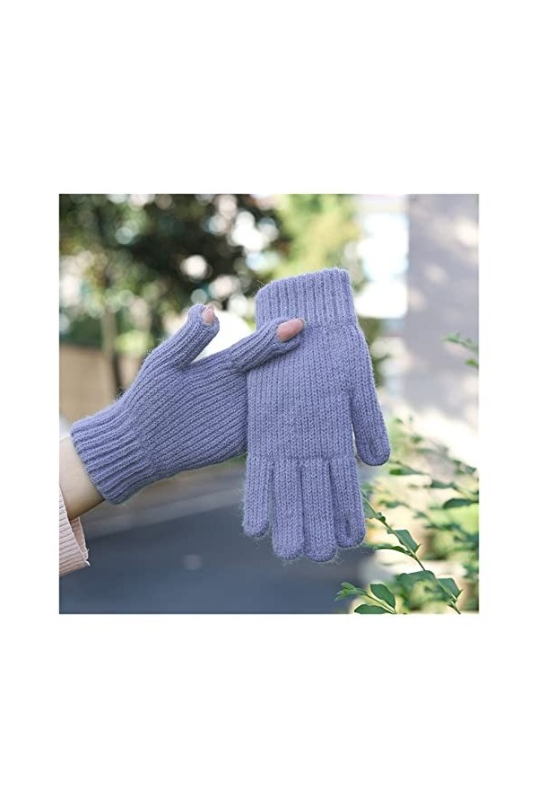 NINA NUGROHO Hiver Chaud Gants tricotés Hiver Plein Doigt Gants Dame épais Laine écran Tactile Gants de Ski Mitaines Unisexe 