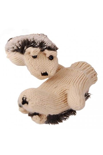 dTrend Gants dhiver en tricot pour femme Motif hérisson