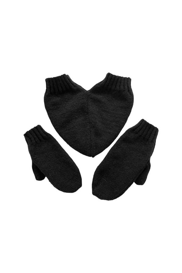 Un ensemble de gants en laine tricotés de couleur pure pour les couples en automne et en hiver avec une nouvelle décoration d