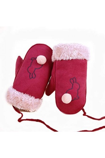 Minicocock Accrochez Cou et capitonnées de Velours suède Chaud Gants Mitaines for Enfants Filles dhiver Cartoon Gants Mignon