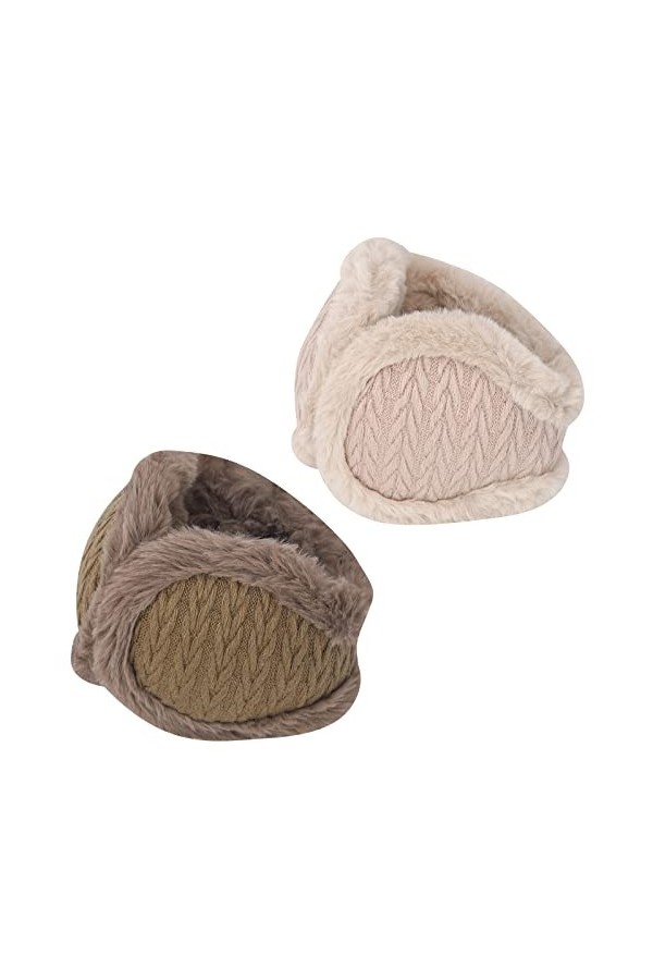 2 Couvre-oreilles Unisexes dhiver, Protège-oreilles Pliable Résistant au Froid, Peluche Accessoires dhiver Protège-oreilles