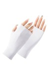 HJKOGH Gants sans Doigts Anti-UV dété de Conduite Semi-Doigt Glace Soie Demi-Doigts Gants crème Solaire Respirant Mitaines M