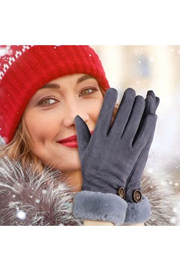 wrtgerht Gants Gants Hiver Gants Doublés Chaud Polaire Écran Tactile Femme Doux Équipement De Sports dhiver Cache-Cou Protec
