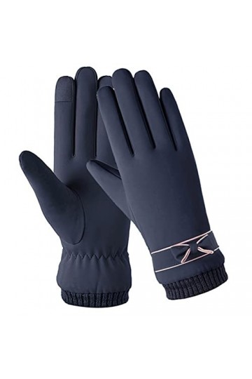 AiKoch Gants dhiver pour femmes, coupe-vent, imperméables, en peluche intérieure, moufles chaudes, écran tactile, doux pour 