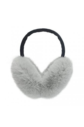 ZLYC Cache-oreilles pliables en fausse fourrure pour femmes et filles, Vert grisâtre., taille unique