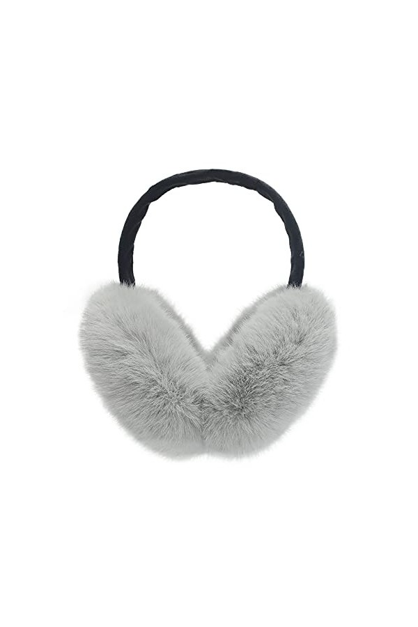 ZLYC Cache-oreilles pliables en fausse fourrure pour femmes et filles, Vert grisâtre., taille unique